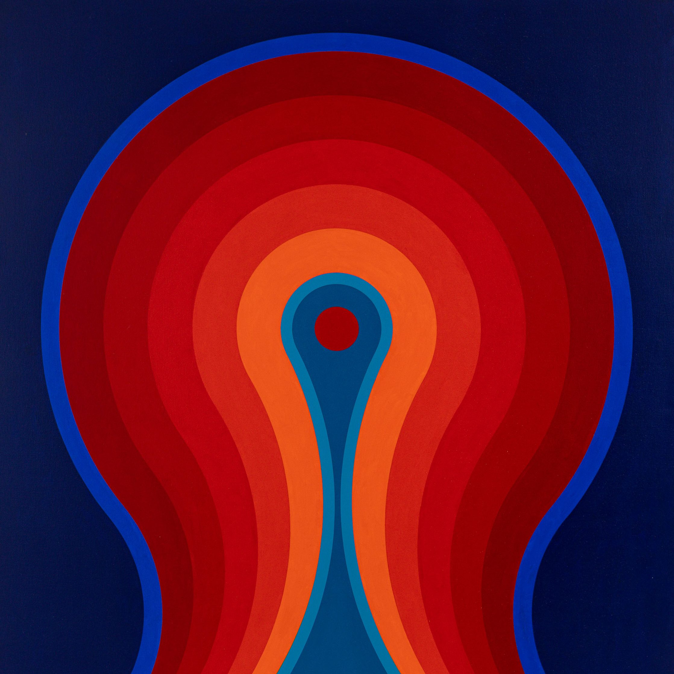 A screenprint of a mulitcolored image